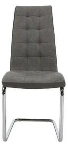 Scaun SALOMA NEW, gri, stofa clasica/pielele ecologica/metal, 42x56.5x