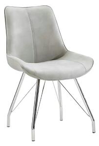 Scaun MADORA, gri/crom, textil cu efect de piele intoarsa/metal, 54x60