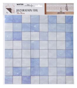 Autocolant decorativ Plaid, 30x30 cm, 8 piese, polipropilena, albastru