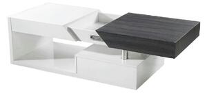 Masuta de cafea MELIDA, alb/gri, 120x60x43 cm