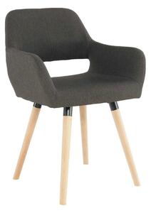 Scaun GODRIC, maro inchis, stofa clasica/lemn, 56x57x78 cm
