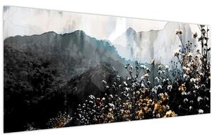 Tablou - Ilustrație de flori sălbatice (120x50 cm)