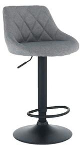 Scaun bar TERKAN, gri/negru, stofa clasica/otel, 48x51x84/105 cm