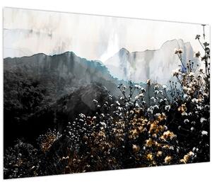 Tablou - Ilustrație de flori sălbatice (90x60 cm)