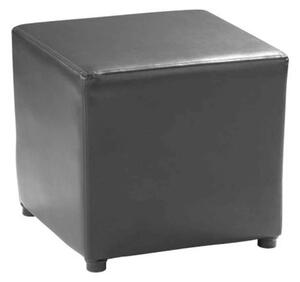 Taburet NIKI NEW, negru, piele ecologica, 36x36x36 cm