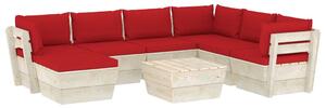 Set mobilier grădină din paleți cu perne, 8 piese, lemn molid