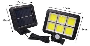 Proiector solar 120 LED cu panou solar, senzor miscare, rezistent la apa
