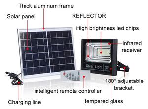 Proiector Solar 85W, 125 LED, cu panou solar si telecomanda