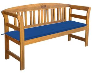 Bancă de grădină cu pernă, 157 cm, lemn masiv de acacia