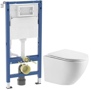Set cadru încastrat Geberit Duofix 111.170.00.2, vas WC cu capac soft-close Omnires Ottawa OTTAWAMWBP