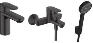 Set baterie cadă-duș Hansgrohe Vernis Blend 71440670, baterie lavoar Hansgrohe Vernis Blend 71580670, 28052670