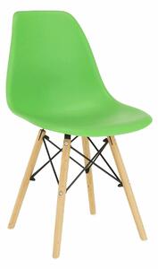 Scaun CINKLA 3 NEW, verde/fag, plastic/lemn, 46x54x82 cm