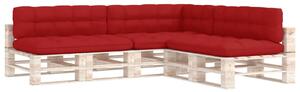 Perne canapea din paleți, 7 buc, roșu