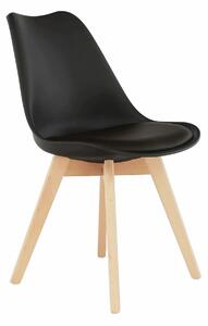 Scaun BALI 2 NEW, maro inchis/fag, piele ecologica/lemn, 48x56x80 cm