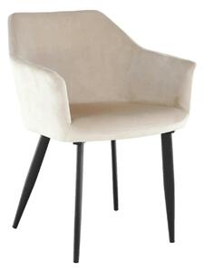 Scaun ODOVEL, bej/negru, tesatura/metal, 56x63x82 cm