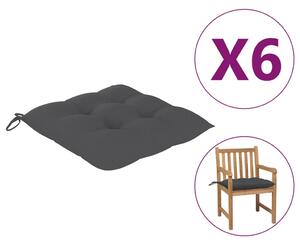 Perne de scaun, 6 buc., antracit, 50 x 50 x 7 cm, textil