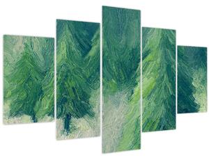 Tablou - Conifere pictate (150x105 cm)