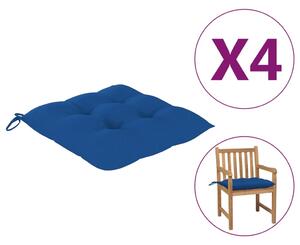 Perne de scaun, 4 buc, albastru, 50 x 50 x 7 cm, textil