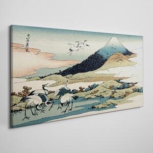 Tablou canvas Păsări animale de munte japoneză