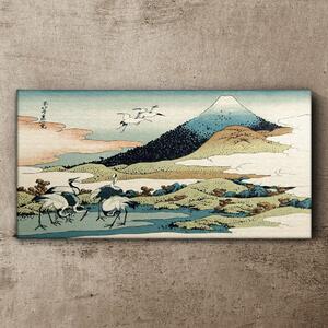 Tablou canvas Păsări animale de munte japoneză