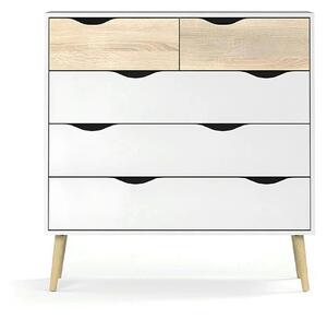 Comoda OSLO 75456, stejar sonoma/alb, DTD laminat, 99x39x101 cm