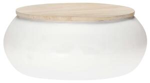 Măsuță de cafea, alb, 68x68x30 cm, lemn masiv de mango
