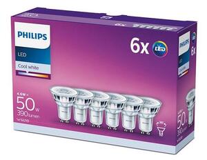 SET 6x bec LED Philips GU10/4,6W/230V 4000K