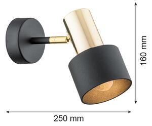 Spot de perete Argon 4265 DORIA 1xE27/15W/230V negru/alămiu