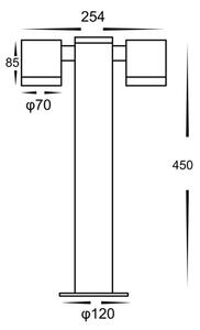 Lampă de exterior KETTO 2xGU10/60W/230V IP44 neagră