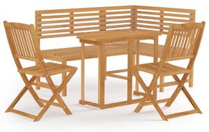 Set mobilier bistro, 4 piese, lemn masiv de acacia