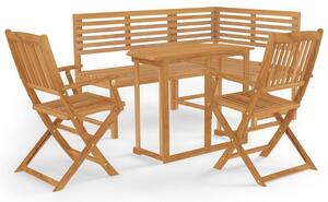 Set mobilier bistro, 4 piese, lemn masiv de acacia