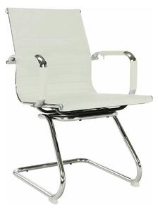 Scaun conferinta AZURE 2 NEW TYP 2, piele ecologica/metal, alb, 54.5x6