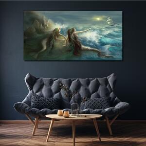 Tablou canvas sirene ocean navă furtună
