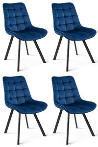 Set 4 Scaune Bucatarie/Dining Sunny Catifea Albastru