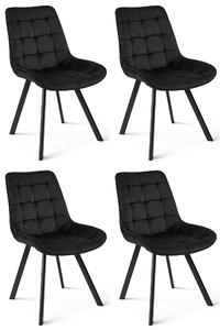 Set 4 Scaune Bucatarie/Dining Sunny Catifea Negru