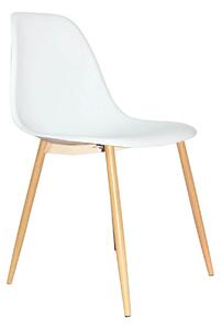 Scaun SINTIA, alb/stejar, plastic/metal, 46x53x85 cm