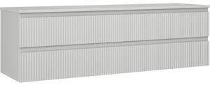 Mexen Rivel, mobilier de baie 160 cm cu blat, 2 sertare, canelat, gri mat, 91A20-16047-2-BFFC62