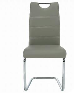 Scaun de bucatarie ABIRA NEW, gri deschis/crom, piele ecologica/metal