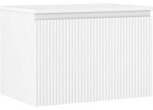 Mexen Rivel, mobilier de baie 70 cm cu blat, 1 sertar, canelat, alb mat, 91A20-07047-1-BFC01