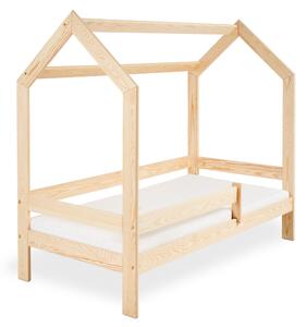 Pat pentru copii Casuta D3 pin 80x160 cm lemn de pin Saltele: fără saltea, Cutie depozitare pat: Cu sertar de pin, Somiera pat: Fara somiera