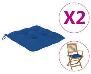 Perne de scaun, 2 buc., albastru, 40 x 40 x 7 cm, textil