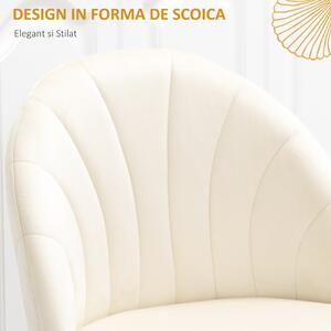 Set 2 scaune pentru camera de zi, tapitate, design nordic si ergonomic, antizgarieturi si antiderapante, Bej 52x54x79cm HOMCOM | Aosom RO