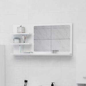 Oglindă de baie, alb extralucios , 90 x 10,5 x 45 cm, PAL