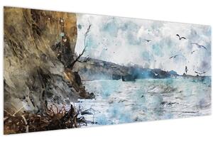 Tablou - Recif, acuarelă (120x50 cm)