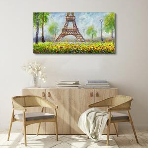 Tablou canvas flori copac Turnul Eiffel