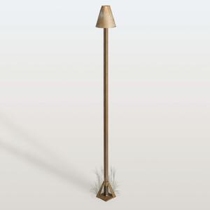 Moretti Luce Bornă luminoasă LED Silva Disk, înălțime 100 cm, alamă antică, IP65, Bronz / Alamă Veche, Alamă, Casă de țară / Rustic