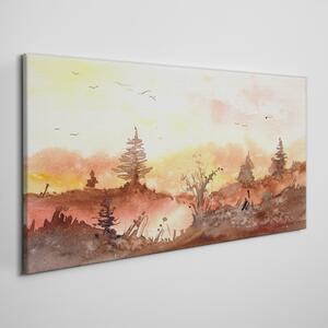 Tablou canvas acuarele de pădure
