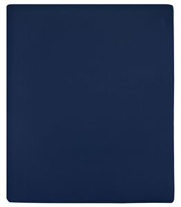 Cearșaf de pat cu elastic, 2 buc, bleumarin, 100x200 cm, bumbac