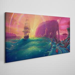 Tablou canvas abstractie navă oceanică
