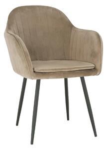 Scaun ZIRKON, gri-maro taupe/negru, stofa catifelata/metal, 56x55x82 c